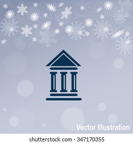 Pictograph of bank vector icon.
