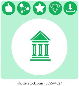 Pictograph of bank vector icon.