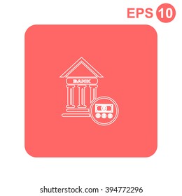Pictograph of bank vector icon.