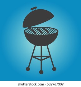 Pictograph of barbecue. Flat vector illustration in black on white background.