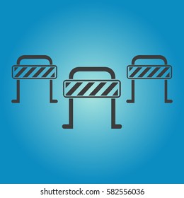 Pictograph of barrier gate. Flat vector illustration in black on white background.