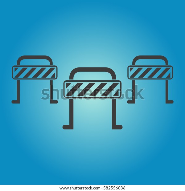 Pictograph of barrier gate. Flat vector\
illustration in black on white\
background.