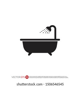 Pictograph Of Bathtub For Template Logo, Icon, And Identity Vector Designs.