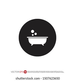 Pictograph of bathtub for template logo, icon, and identity vector designs.