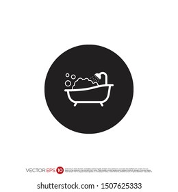 Pictograph of bathtub for template logo, icon, and identity vector designs.