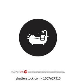 Pictograph of bathtub for template logo, icon, and identity vector designs.