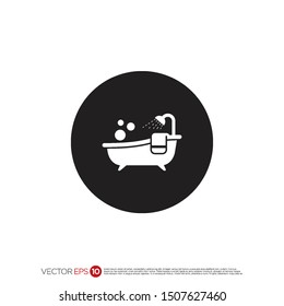 Pictograph of bathtub for template logo, icon, and identity vector designs.