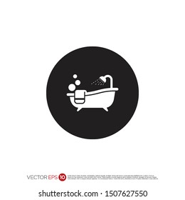 Pictograph of bathtub for template logo, icon, and identity vector designs.