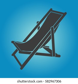 Pictograph of beach chair. Flat vector illustration in black on white background.