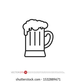 Pictograph of Beer Mug Glass for template logo, icon, and identity vector designs.