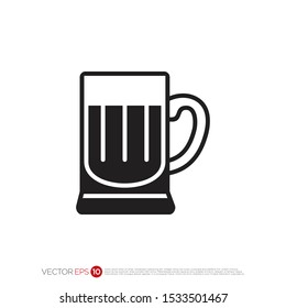 Pictograph of Beer Mug Glass for template logo, icon, and identity vector designs.