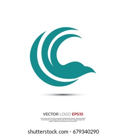 Pictograph of bird for icon, logo and identity designs
