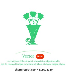 Pictograph of bouquet of roses. Vector icon