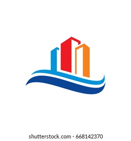 Pictograph of building for icon, logo and identity designs