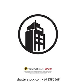 Pictograph of building for icon, logo and identity designs
