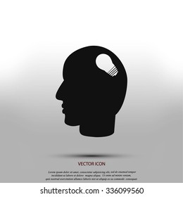 Pictograph of bulb concept icon