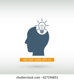 Pictograph of bulb concept icon