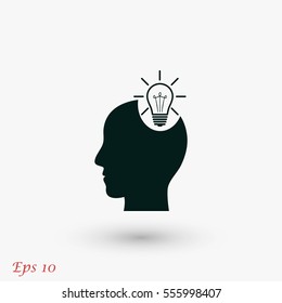 Pictograph of bulb concept icon, flat design best vector icon
