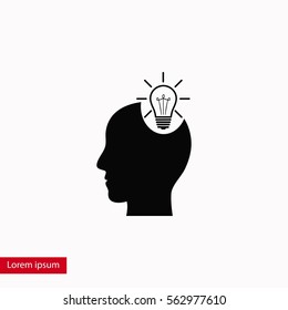 Pictograph of bulb concept icon, flat design best vector icon