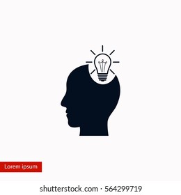 Pictograph of bulb concept icon, flat design best vector icon