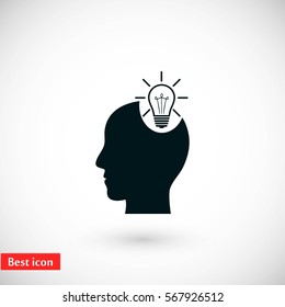 Pictograph of bulb concept icon, flat design best vector icon