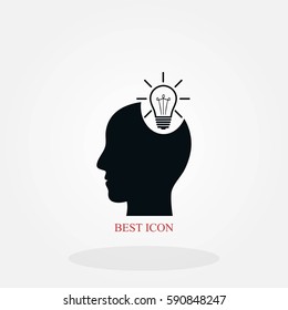 Pictograph of bulb concept icon, flat design best vector icon
