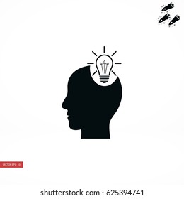Pictograph of bulb concept icon, flat design best vector icon