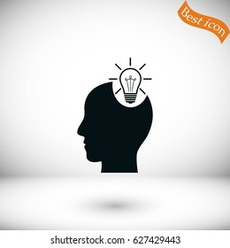 Pictograph of bulb concept icon, flat design best vector icon