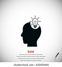Pictograph of bulb concept icon, flat design best vector icon