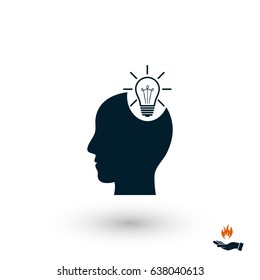 Pictograph of bulb concept icon, flat design best vector icon