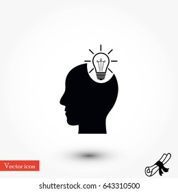 Pictograph of bulb concept icon, flat design best vector icon