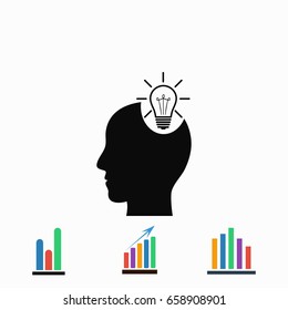 Pictograph of bulb concept icon, flat design best vector icon