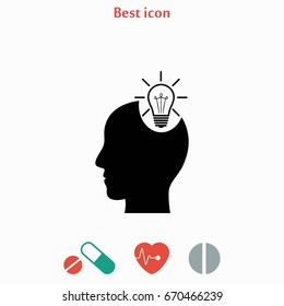 Pictograph of bulb concept icon, flat design best vector icon