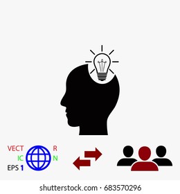 Pictograph of bulb concept icon, flat design best vector icon