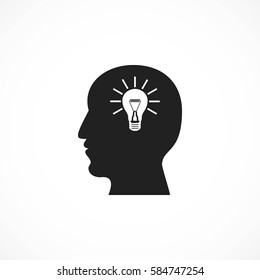 Pictograph of bulb concept icon, Vector EPS 10 illustration style