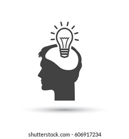 Pictograph of bulb concept, icon. Vector illustration