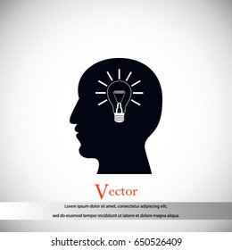Pictograph of bulb concept icon, Vector EPS 10 illustration style