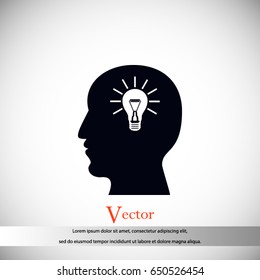 Pictograph of bulb concept icon, Vector EPS 10 illustration style