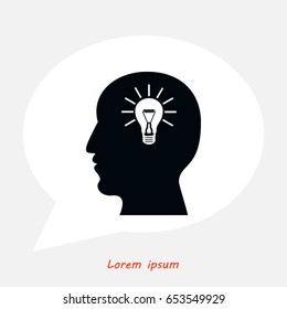 Pictograph of bulb concept icon, Vector EPS 10 illustration style