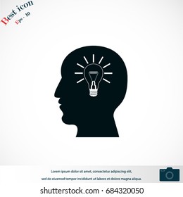 Pictograph of bulb concept icon, Vector EPS 10 illustration style