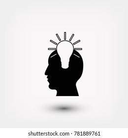 Pictograph of bulb concept icon, Vector EPS 10 illustration style