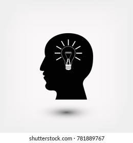 Pictograph of bulb concept icon, Vector EPS 10 illustration style