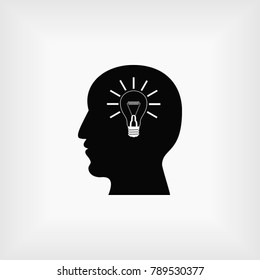 Pictograph of bulb concept icon, Vector EPS 10 illustration style