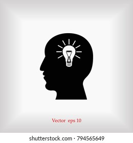 Pictograph of bulb concept icon, Vector EPS 10 illustration style