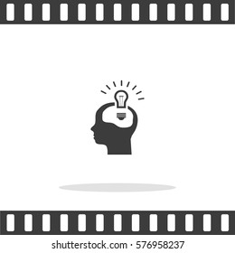 Pictograph Of Bulb Concept Vector Icon.