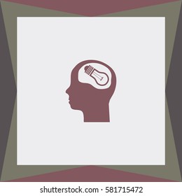 Pictograph Of Bulb Concept Vector Icon.