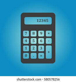 Pictograph of calculator. Flat vector illustration in black on white background.