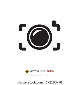 Pictograph of camera for icon, logo and identity designs