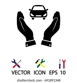 Pictograph of car icon, vector best flat icon, EPS