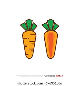 Pictograph of carrot vegetable for template logo, icon, and identity vector designs